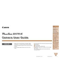 Canon PowerShot SX170 IS manual. Camera Instructions.